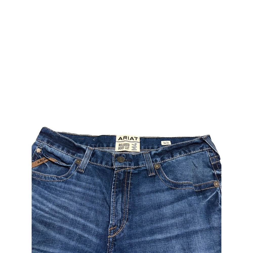 NWOT Ariat Mens 34x34 M4 Relaxed Bootcut Jeans Western Denim Cowboy Medium Wash - Picture 2 of 4